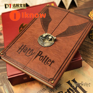 Tôi biết Harry Potter máy tính xách tay vàng Snitch cứng da bản lề chủ đề ràng buộc đôi giấy tráng keo bìa cứng nhật ký hợp kim kẽm hộp quà tặng