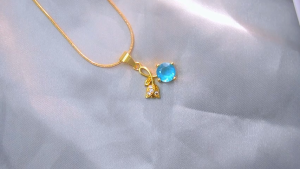 【Tsuki Stainless】Flowerstone Gold Necklace