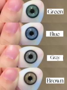 Kính Áp Tròng Màu Xanh Lá EYESHARE Kính Mắt Nhiều Màu Tự Nhiên Dùng Một Năm Chất Liệu HEMA 1 Cặp