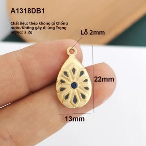 Mặt Dây Chuyền Thép Không Gỉ Cổ Điển Charm Hình Trái Tim Ngôi Sao Tròn Hình Chữ Nhật Màu Trắng Mạ Vàng 18K PVD Màu Nâu Dùng Cho Vòng Cổ Khuyên Tai