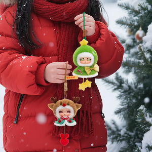 12cm Christmas Tree Christmas Deer Vinyl Face Plush Toys Fairy Tales Animal Toys Pendant Gift Kids Halloween Christmas Gifts