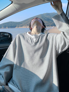 Áo Thun Nam Tay Dài Cổ Tròn Dáng Rộng Thường Ngày Thời Trang Thu Đông Thương Hiệu Thời Trang Quần Áo Công Sở Thường Ngày