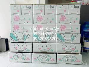 Tủ nhựa AE Qui Phúc nhiều tầng ngăn kéo hoạ tiết hoạt hình đáng yêu cho các bé cưng ( có giao hàng và hỗ trợ lắp ráp tận nhà) - NỘI THẤT KHẢ VY