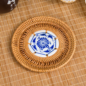 ที่รองแก้วทำจากกระดาษทรายสไตล์ญี่ปุ่นแบบย้อนยุคสำหรับโต๊ะทานชา ที่รองกระติกน้ำดื่มแบบย้อนยุคสไตล์ญี่ปุ่นสำหรับใช้ในบ้าน