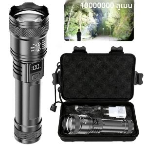 2000LM Ultra Bright P50 ไฟฉาย LED ยุทธวิธี EDC Spotlight ฉุกเฉิน Telescopic ZoomHandheld ไฟฉาย w/ 14500/18650 แบตเตอรี่