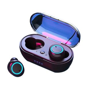 HQAi TWS Wireless Bluetooth Earphone Touch Control 9D Stereo Headset With Build-in Mic Earphones