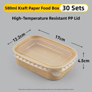Eco-friendly Kraft Paper Rectangular Meal Box