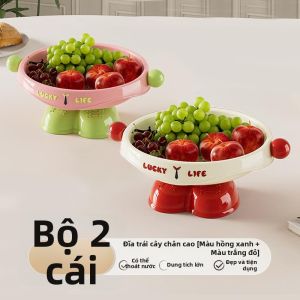 BEIDIQI | Đĩa Trái Cây Hình Giày Gót Cao Có Quai Xách và Lỗ Thoát Nước