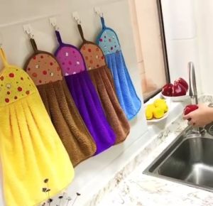 Kain Lap Tangan Motif Hand Towel Handuk Gantung Wastafel Dapur Kamar Mandi Serbet Microfiber