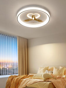 Modern Minimalist Bedroom Ceiling Light Iron Art round Lampshade Non-Smart Control High Transmittance PMMA Shade LED Bulb Included