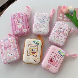Pouch Printing Tas Penyimpanan Charger Dompet Koin Kabel Headset Travel Organizer Portable Multifungsi Waterproof Lucu Karakter Kartun Cartoon Patrick Snoopy Bear Beruang Doraemon Mickey Maruko Elmo Spongeboob Warna Pink Biru Hitam Black Blue Korean Model
