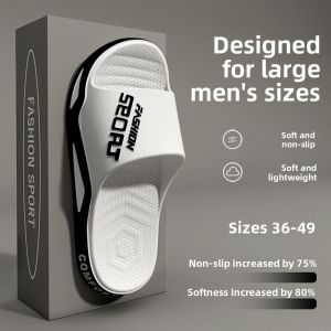 MONLEYTA | Large Size Mens Slippers Summer Outdoor Wear Non-Slip Bath Home Indoor Bathroom Use New Style Cool Slippers Mens Footwear