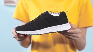 Women Black Running Shoes Rubber Non-slip Soft sole wear-resistant Sneakers for Women Breathable Comfortable Women Walking Shoes Size 36 to 40