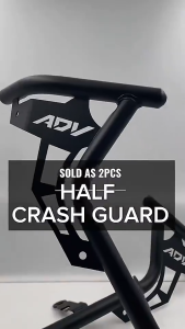 1PAIR ADV 160 HALF CRASH GUARD MKT-11460 MATTE BLACK HEAVY DUTY WITH ADV LOGO DESIGN