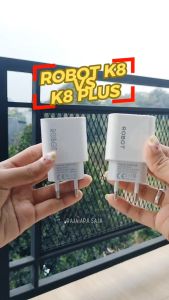 Adaptor ROBOT 2 Colokan USB-A dan Type-C Fast Charging Iphone RT-K8+ Plus Kepala Charger Robot USB Type C 12W 2.4A Power Delivery PD Fast Charging Adaptor Casan Batok K8+  Charger HP / Charger Robot / Charger Original / Adapter Original / Adapter