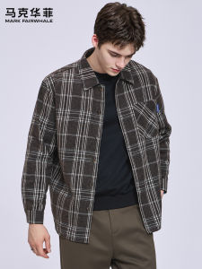 Mark Fairwhale | Luxurious Plaid Long Sleeve Mens Shirt Autumn Casual
