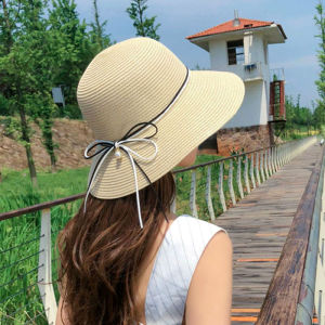 Minimalist Straw Hat Female Summer Outing Sun Protection Hat Beach Casual All-Matching Sun Hat Foldable Big Brim Sun Hat