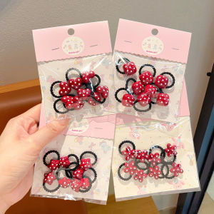Red Polka Dot Childrens Hair Ties High Elasticity Cute Baby Hair Bands Girls Hair Accessories Korean Style Female Children