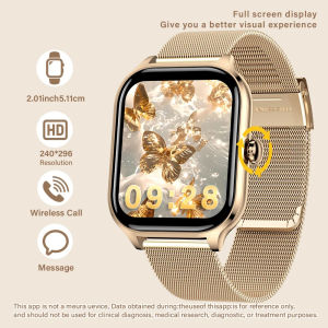 For Smart Watch New 2.01 Inch Smart Watch Man Woman Gift Full Touch Screen Sport Fitness Watch BT Call Digital SmartBand