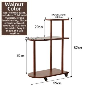Customizable Beechwood Multi-level Plant Stand with Wheels