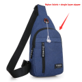 Casual Canvas Mens Chest Crossbody Outdoor Shoulder Bag Small Size Zipper Closure Interior Pocket. 