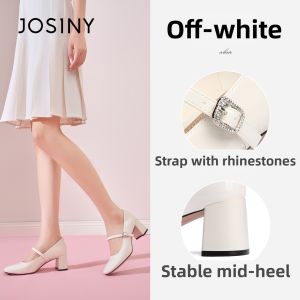 Josiny | Buckle Strap Coarse Heel Square Toe Mary Jane Shoes