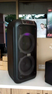 ลำโพงบลูทูธเบสแน่นๆ แถมไมค์ลอยเสียงดี BTS2173 Bluetooth 8นิ้วx2 60Wแบตในตัว4500mAh ต่อกีตาร์ได้