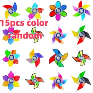 15pcs Windmill Small Top Fidget Spinner Colorful Fingertip Top Guest New Years Gift Kindergarten Prize Stress Relief Toy