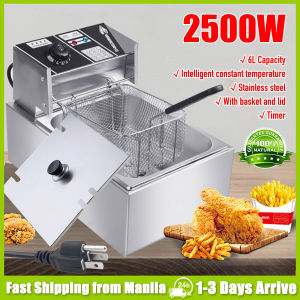 Deep Fryer Electric 6L 12L Fries Deep Fryer Heavy duty Deep Frying Pan With strainer Stainless Steel Timer