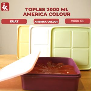 Indokurnia Toples Persegi 2000 mL American Colour