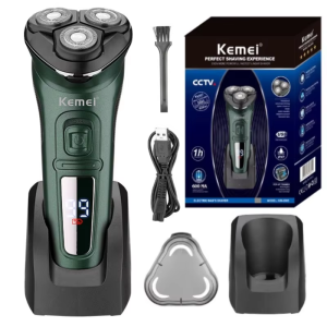 Kemei | Kemei KM-2805 LCD Dislay Waterproof Mens Electric Shaver Wet Dry Neck Beard Electric Razor Facial Shaving Machine Rechargeable