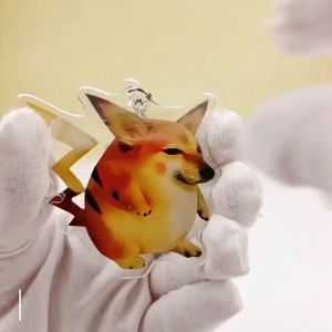 Wacky Shiba Inu Cheems Keychain Funny Akita Inu Cartoon Series Acrylic Flat 2D Pendant