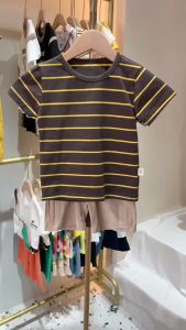 Children clothing stripe cotton Baby Clothes Sets for Boys baju baby