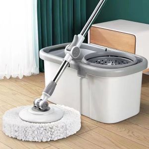 Round Mop Spin Mop Set With Bucket 360 Rotating Floor Mop Quick Dry Wash Mop Lantai Mop Spinner Cleaning Tools 懒人拖把
