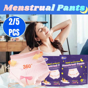 2/5PCS Menstrual Pants Sanitary Napkin Disposable Sanitary Panty Ultra-Thin Period Night for Women