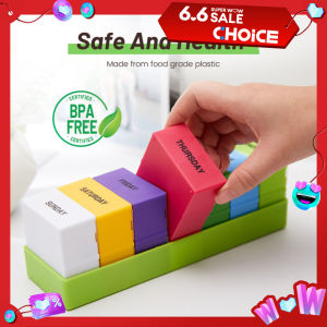 Rainbow 7 Days Pill Box Organizer Plastic Storage Box Container Portable Medicine Pills Case Weekly Pillbox Hat for Tablets New