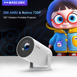 Magcubibc 8K Wifi6 HY300 Pro Projector Android 14 290 ANSI Dual WIFI Allwinner H726 BT5.4 720P Home Cinema Outdoor Portable
