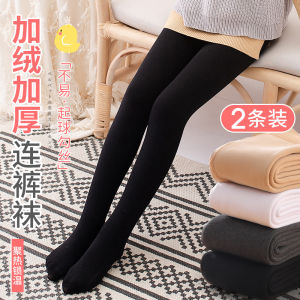 ถุงน่องเด็กผู้หญิง ถุงน่องฤดูใบไม้ร่วง/ฤดูหนาว สีดำ ถุงน่องเด็กผู้หญิง ขนนุ่ม ขนหนา ถุงน่องถึงข้อเท้า ถุงน่องเด็ก