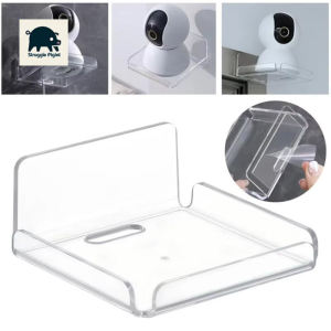 Wall Shelves Acrylic Storage Rack Small Clear Shelf Display Ledges Adhesive Hanging Shelves For Surveillance Camera