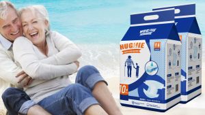 HUGHIE Adult Diapers Tape Lightweight Leak-Proof M/L/XL (2000ml x 10pcs) Caress Adult Dlapers Large Grand Underpads