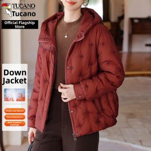 TUCANO | Hooded Lightweight Embroidered Down Jacket Short