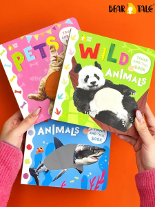 BEAR TALE Baby Touch and Feel Book Wild Animals & Pets Early Learning Story Board Books for Toddlers Gifts