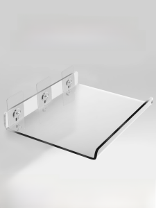 Acrylic Wall-Mounted Kitchen Bathroom Storage Rack No-Drilling One-Row Partition Board Enhanced Height Organizer Shelf