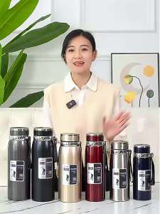 Bình Giữ Nhiệt Di Động 800ml Có Dây Đeo Dung Tích Lớn Làm Bằng Thép Không Gỉ Bình Nước Thể Thao Cách Nhiệt Dùng Cho Công Việc Và Hoạt Động Ngoài Trời
