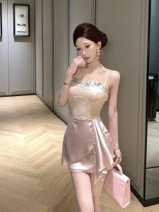 CHANGTONG | Elegant High Waist Strap Short Dress 26