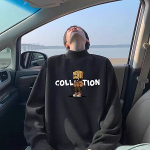 Áo Sơ Mi Lót Lông Cừu Dày Rộng Cổ Cao Cho Nam Mùa Thu Đông Thời Trang Mỹ Thường Ngày in Họa Tiết Áo Lót Bên Trong