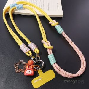 สายโซ่โทรศัพท์มือถือแบบพกพาแบบยูนิเซ็กซ์แบบยืดหยุ่นพร้อมสายสะพายไหล่แบบถอดได้พร้อมสายรัดข้อมือแบบถอดได้สำหรับกล้องกันน้ำ