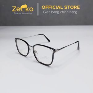 Gọng kính cận nữ mắt mèo đổi màu Zecko EGC19 gọng kính kim loại chống ánh sáng xanh tia UV