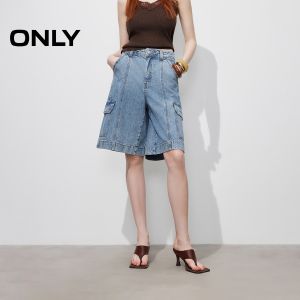 ONLY | Summer New Unique Work Style Pockets High Waist Shorts White Jeans