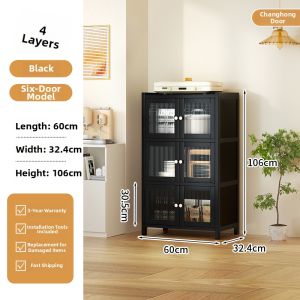 YIPINYUANZHU | Kitchen Storage Cabinet Multi-level With Doors Wall-integrated Microwave Oven Compatible